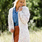 multi color popcorn knit open front ivory cardigan