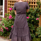 Charcoal Contrast Ruffled Detail Maxi Dress - FINAL SALE Dresses
