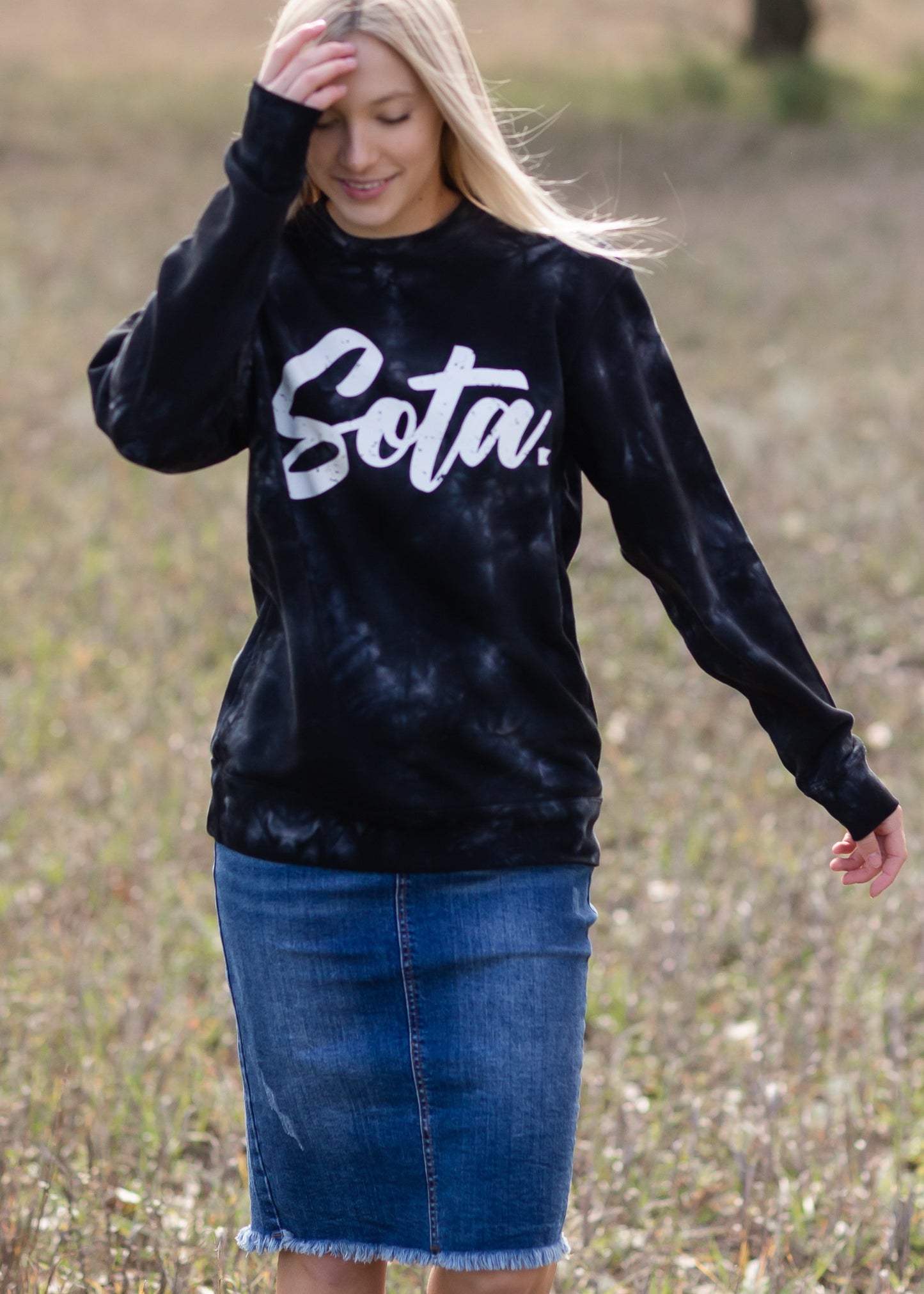 Charcoal Distressed Sota Sweatshirt Tops Northern Print Co.