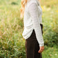 Charcoal Drawstring Cowl Neck Top Tops