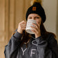 Charcoal Joyful Graphic Sweatshirt Tops Amy Anne Apparel Inc