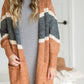 Charcoal + Rust Long Sleeve Cardigan Shirt