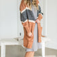 Charcoal + Rust Long Sleeve Cardigan Shirt