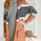 Charcoal + Rust Long Sleeve Cardigan Shirt