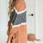 Charcoal + Rust Long Sleeve Cardigan Shirt