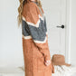 Charcoal + Rust Long Sleeve Cardigan Shirt