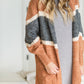 Charcoal + Rust Long Sleeve Cardigan Shirt