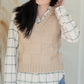 Checker Knit V Neck Sweater Vest Tops Mod Ref