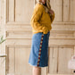 Chevron Detail Raw Hem Midi Skirt - FINAL SALE Skirts