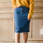 Chevron Detail Raw Hem Midi Skirt - FINAL SALE Skirts