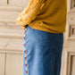 Chevron Detail Raw Hem Midi Skirt - FINAL SALE Skirts