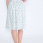 mint and floral modest polyester midi skirt