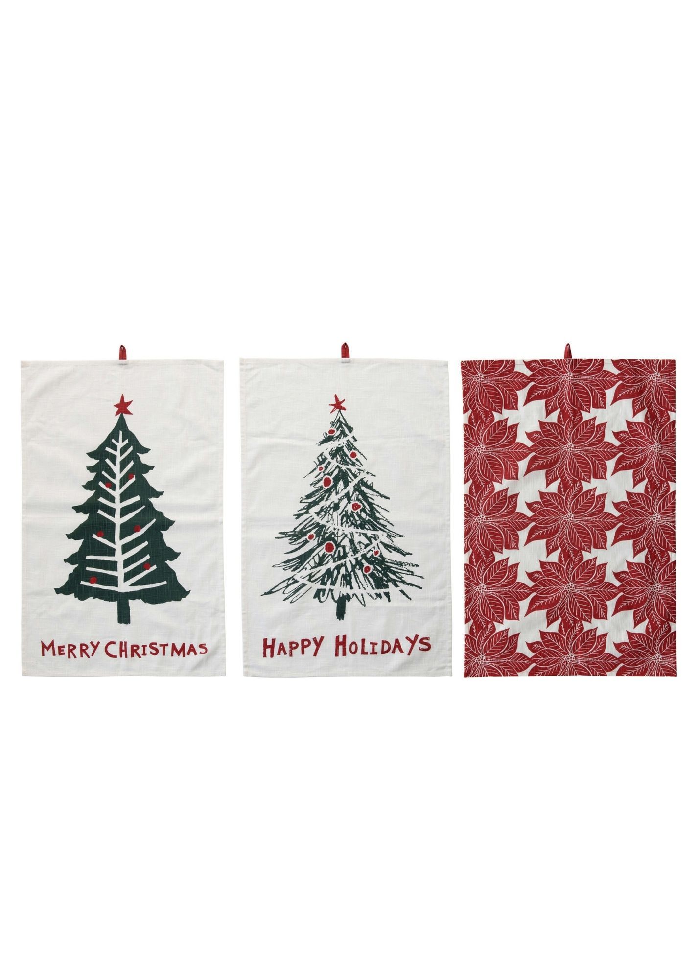 Christmas Designed Tea Towels Home & Lifestyle Creative-Coop Happy Holidays