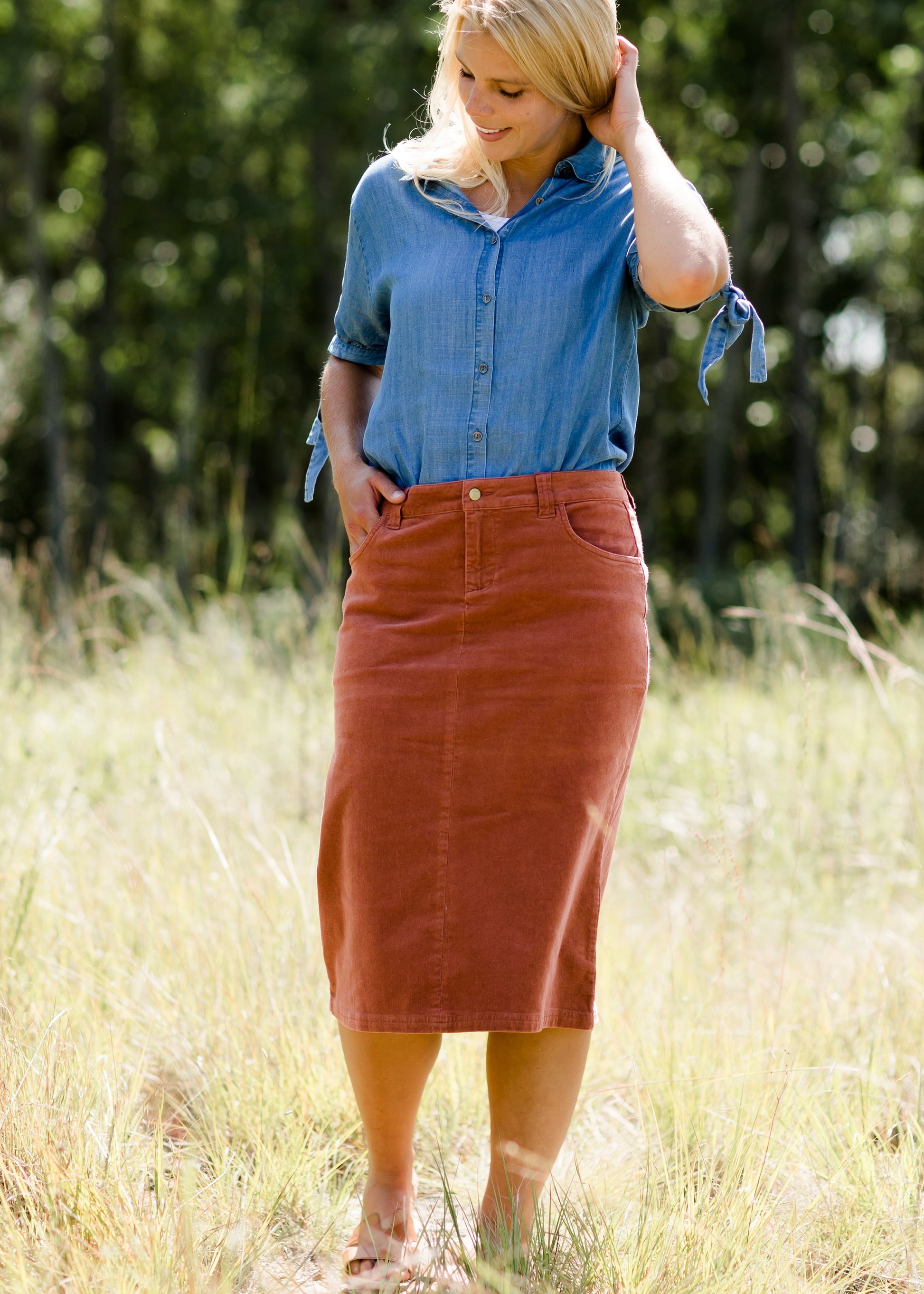 Christy Corduroy Midi Skirt - FINAL SALE Skirts