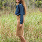 Women's modest corduroy below the knee skirt khaki, burgundy, teal, orange