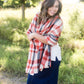 orange plaid blanket scarf