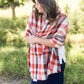 orange plaid blanket scarf