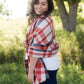 orange plaid blanket scarf
