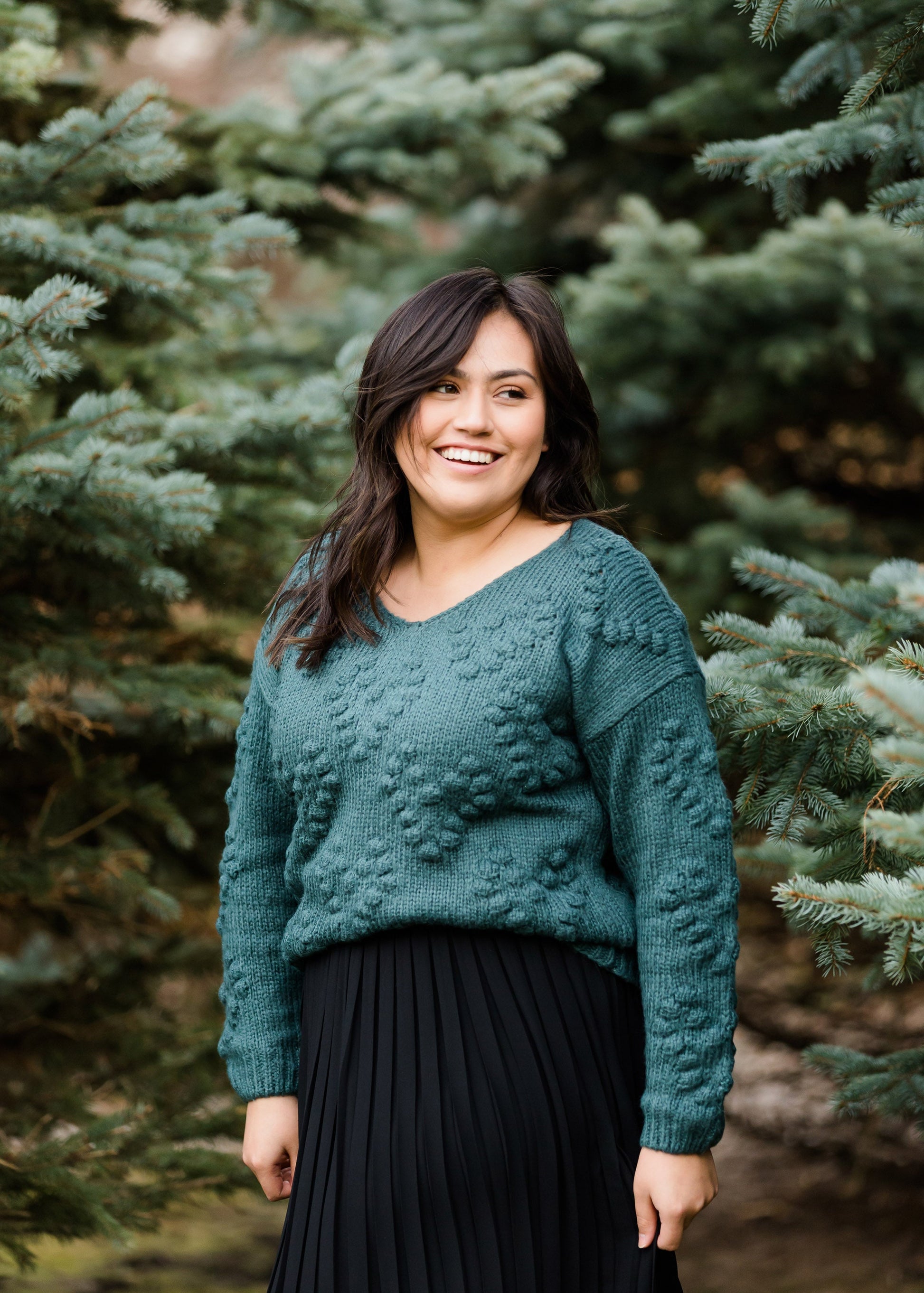 Chunky Knit V-Neck Sweater-FINAL SALE Tops