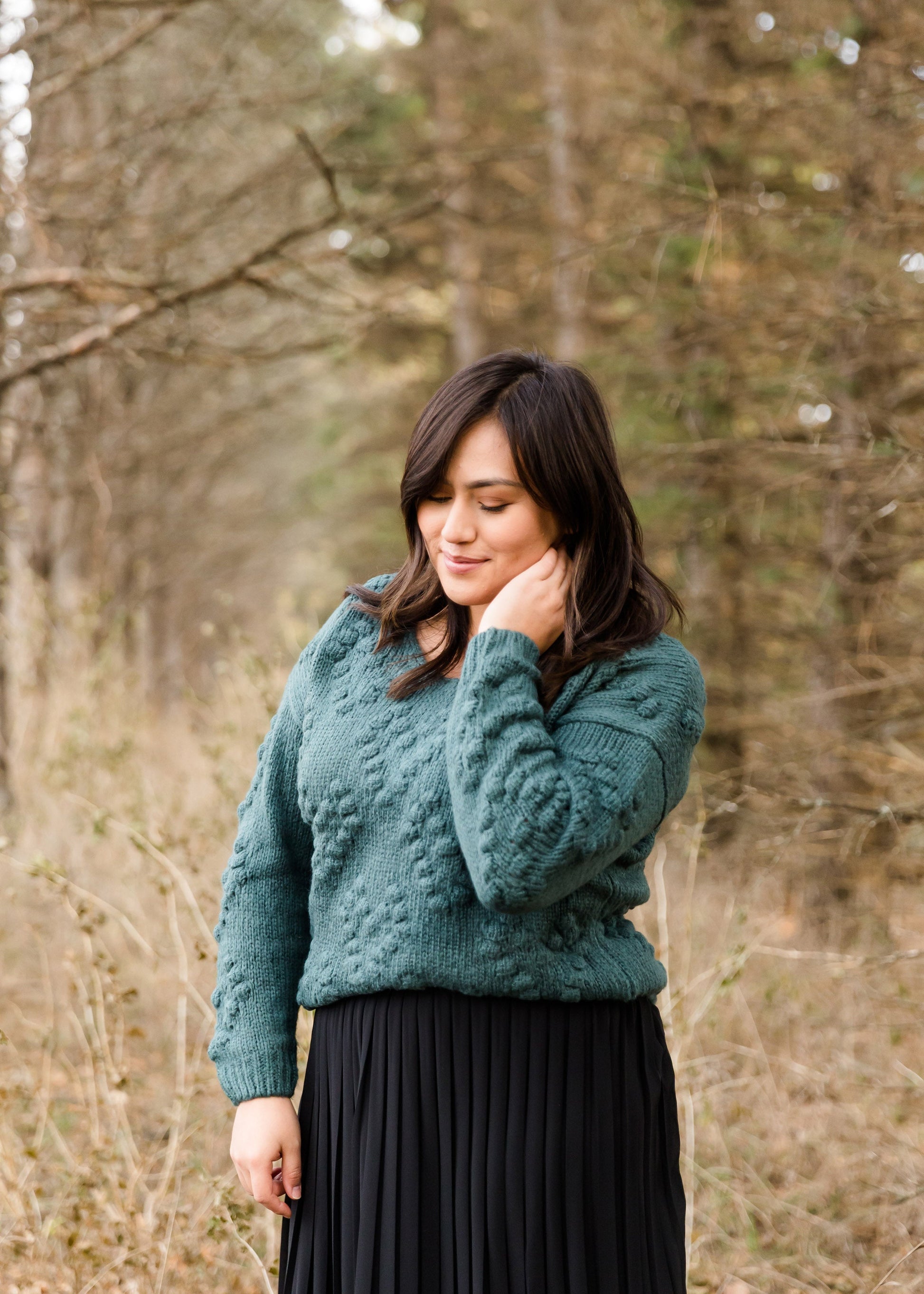 Chunky Knit V-Neck Sweater-FINAL SALE Tops