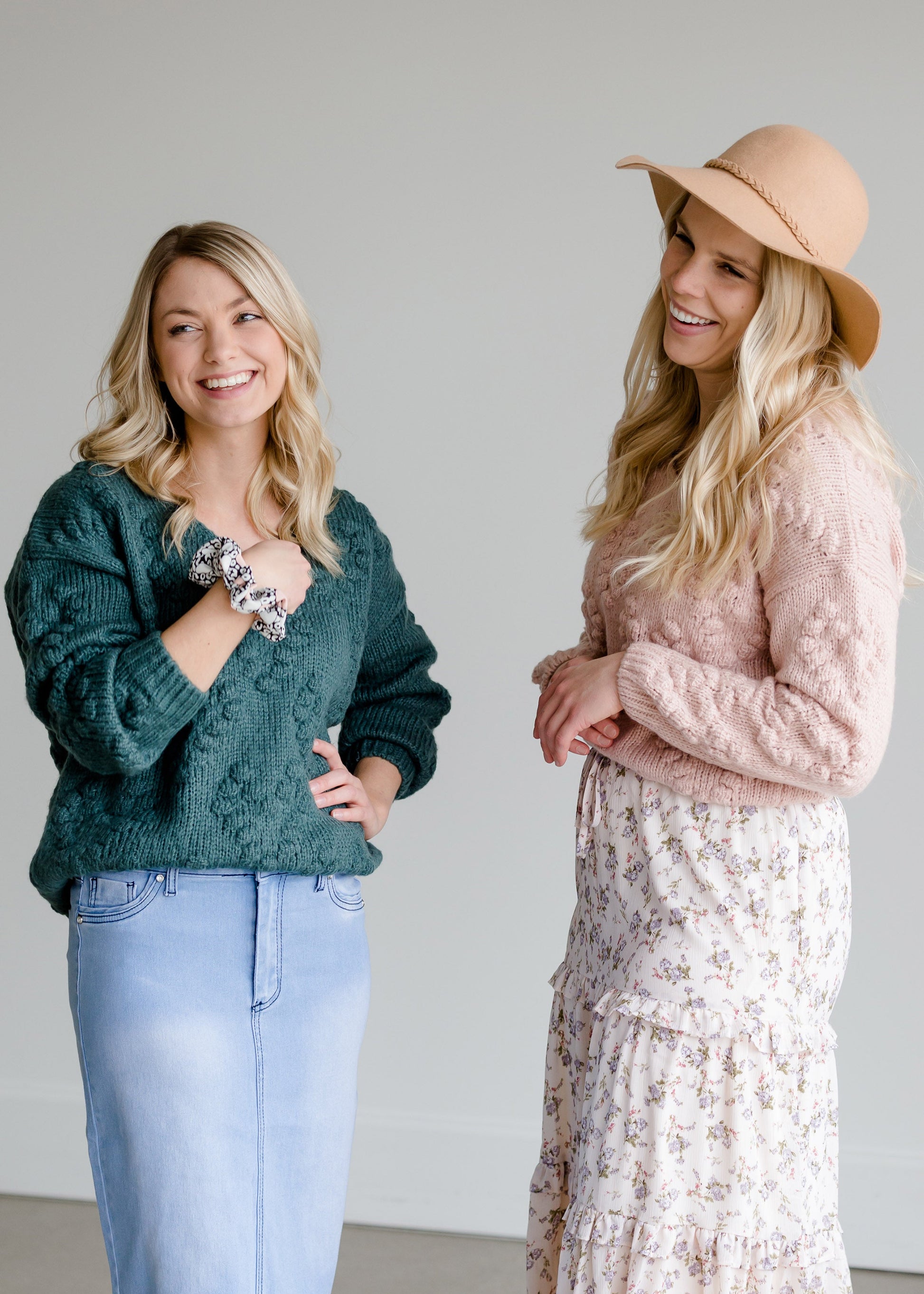 Chunky Knit V-Neck Sweater-FINAL SALE Tops