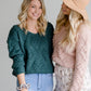 Chunky Knit V-Neck Sweater-FINAL SALE Tops