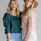 Chunky Knit V-Neck Sweater-FINAL SALE Tops