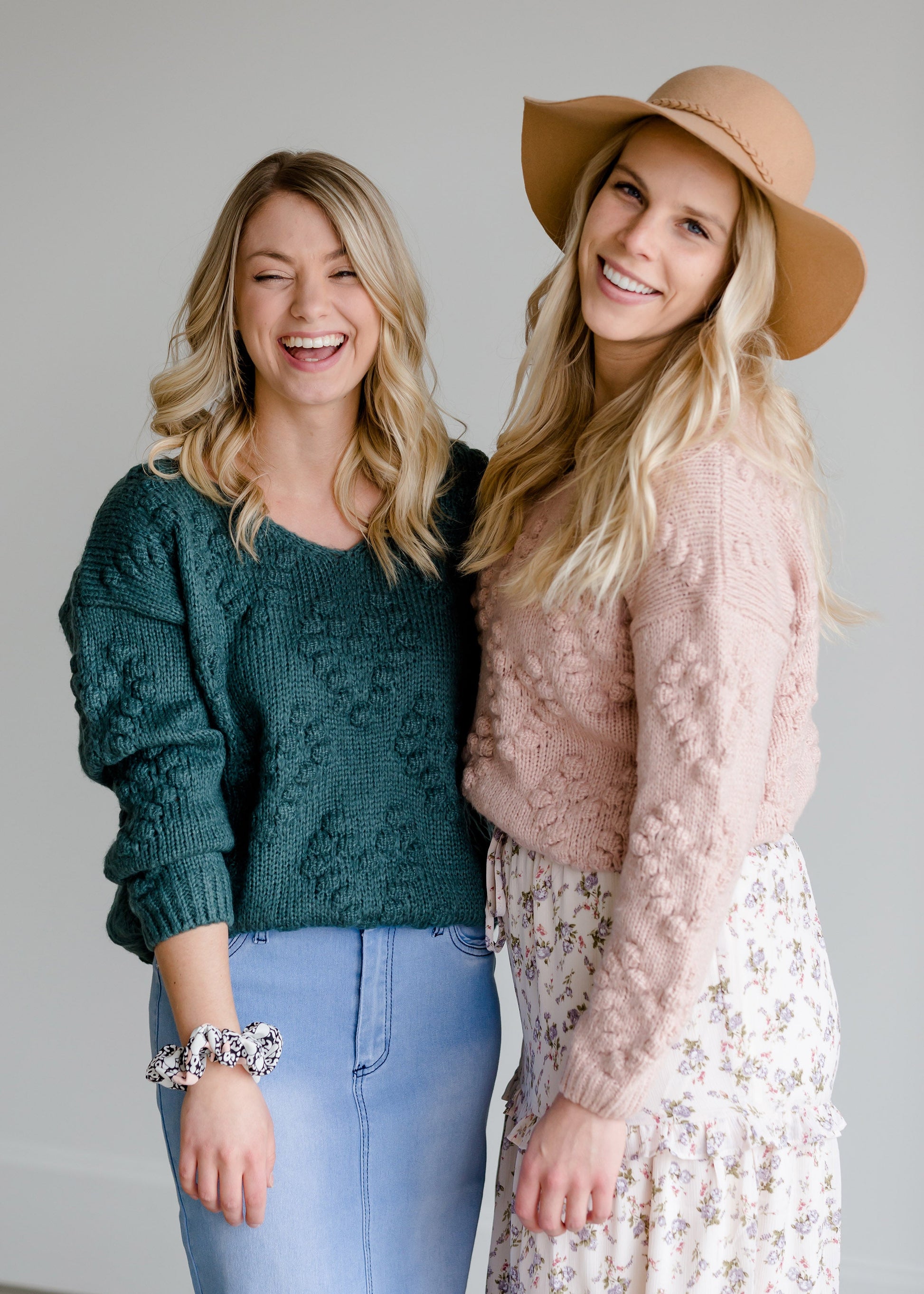 Chunky Knit V-Neck Sweater-FINAL SALE Tops