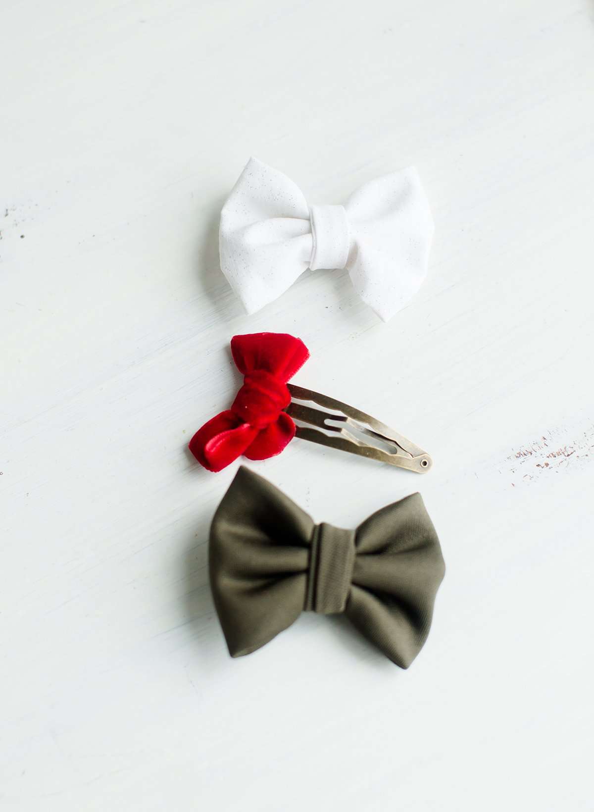 Chunky Velvet Bow Set Accessories Clip