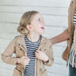 Cinch Waist Hooded Cargo Jacket Girls