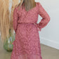 Cinched Long Sleeve Wrap Midi Dress Dresses Tea & Rose
