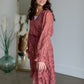 Cinched Long Sleeve Wrap Midi Dress Dresses Tea & Rose