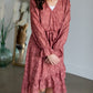 Cinched Long Sleeve Wrap Midi Dress - FINAL SALE Dresses Tea & Rose