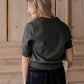 Cinched Waist V-Neck Top Shirt Hayden
