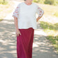 Clarise Burgundy Premium Knit Maxi Skirt Skirts