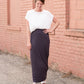 Clarise Charcoal Premium Knit Maxi Skirt Skirts