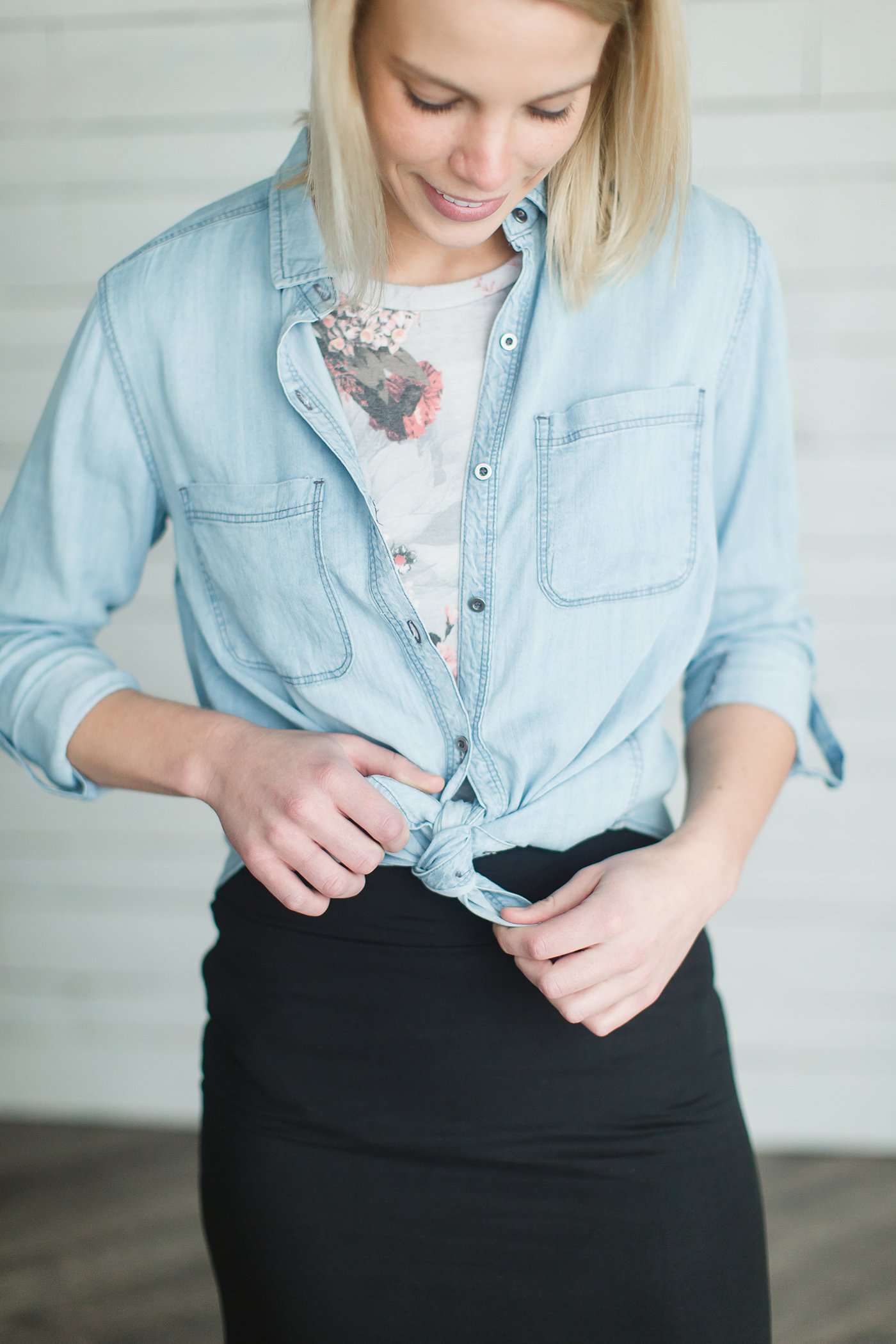 Classic Chambray Button Up - FINAL SALE Tops