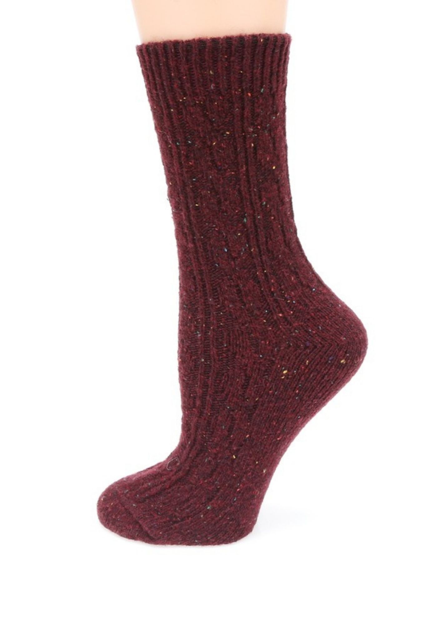 Classic Crew Length Socks Accessories MirMaru Burgundy