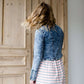 acid wash blue cropped denim jacket