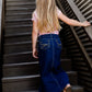 young girls modest long denim jean skirt 