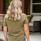 Classic Olive Rolled Button Up Tee - FINAL SALE Tops