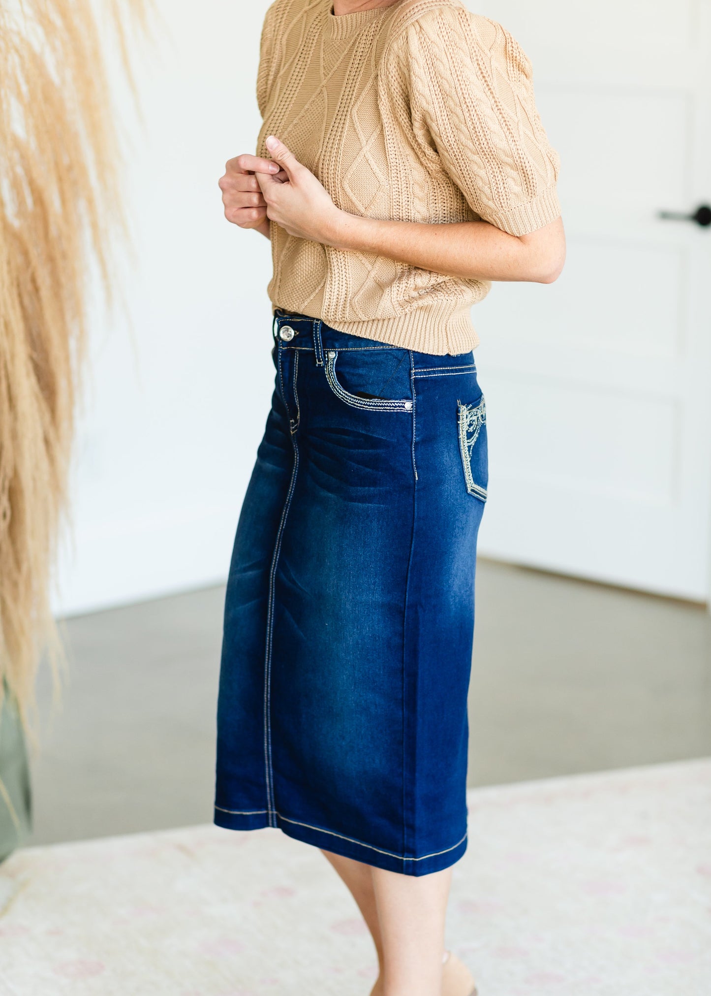 Classic Wash Midi Denim Skirt - FINAL SALE Skirts