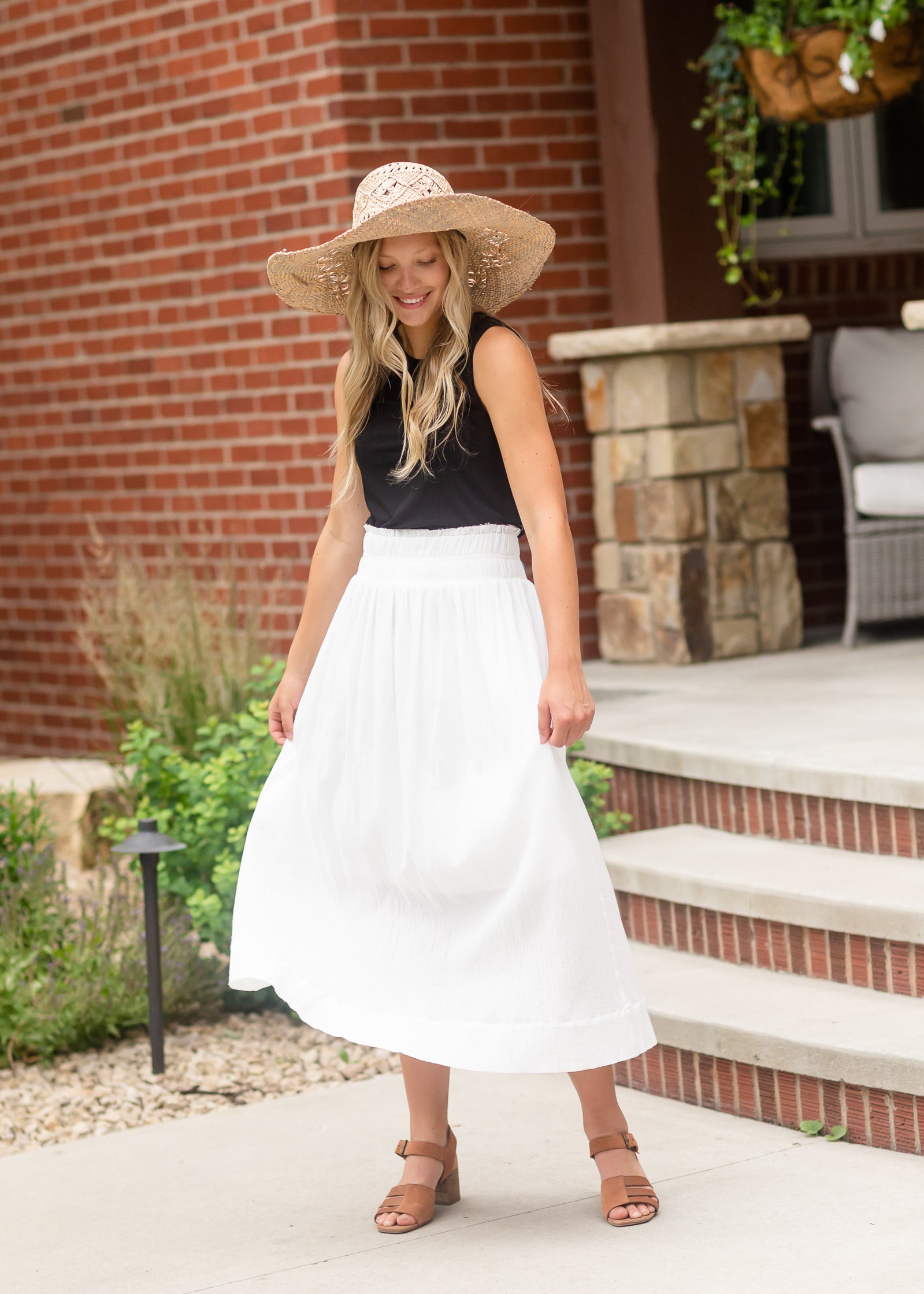 White maxi skirt sale Clearance