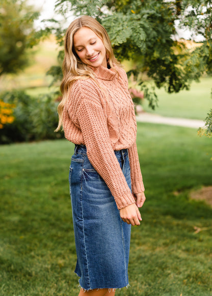 Clay Chunky Knit Turtleneck Sweater - FINAL SALE Tops