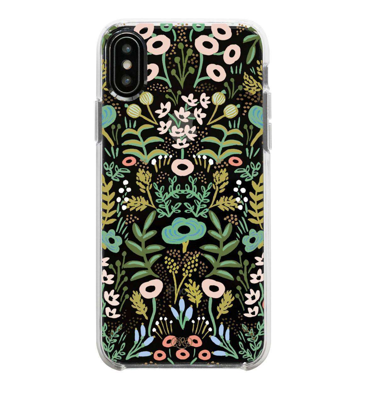 Modest women's boho print floral pink green mint gold iPhone cover