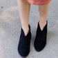 v cute suede black bootie