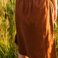 Cognac Corduroy Button Front Midi Skirt - FINAL SALE Skirts
