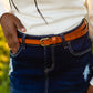 Cognac Faux Leather Skinny Belt - FINAL SALE Accessories
