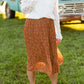 Cognac Floral Print Pleated Midi Skirt - FINAL SALE Skirts