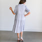 Collared Denim Tiered Midi Shirt Dress Dresses